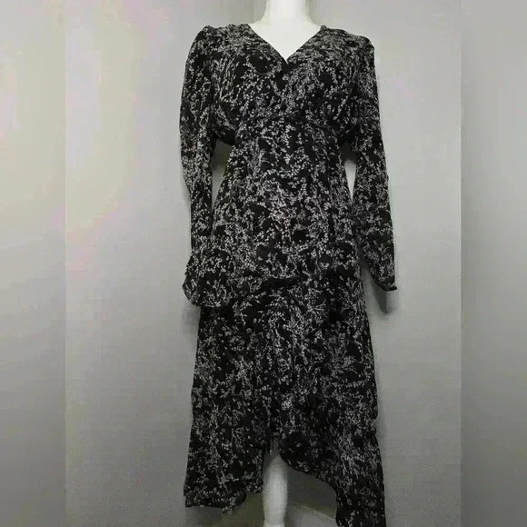 Lea & Viola Floral Ruffled Wrap Dress Size XS - Picture 2 of 11